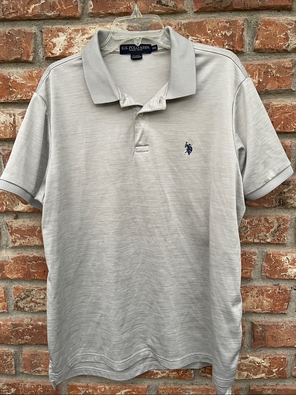 U.S. Polo Assn. Light Gray Men's Polo with Navy Logo